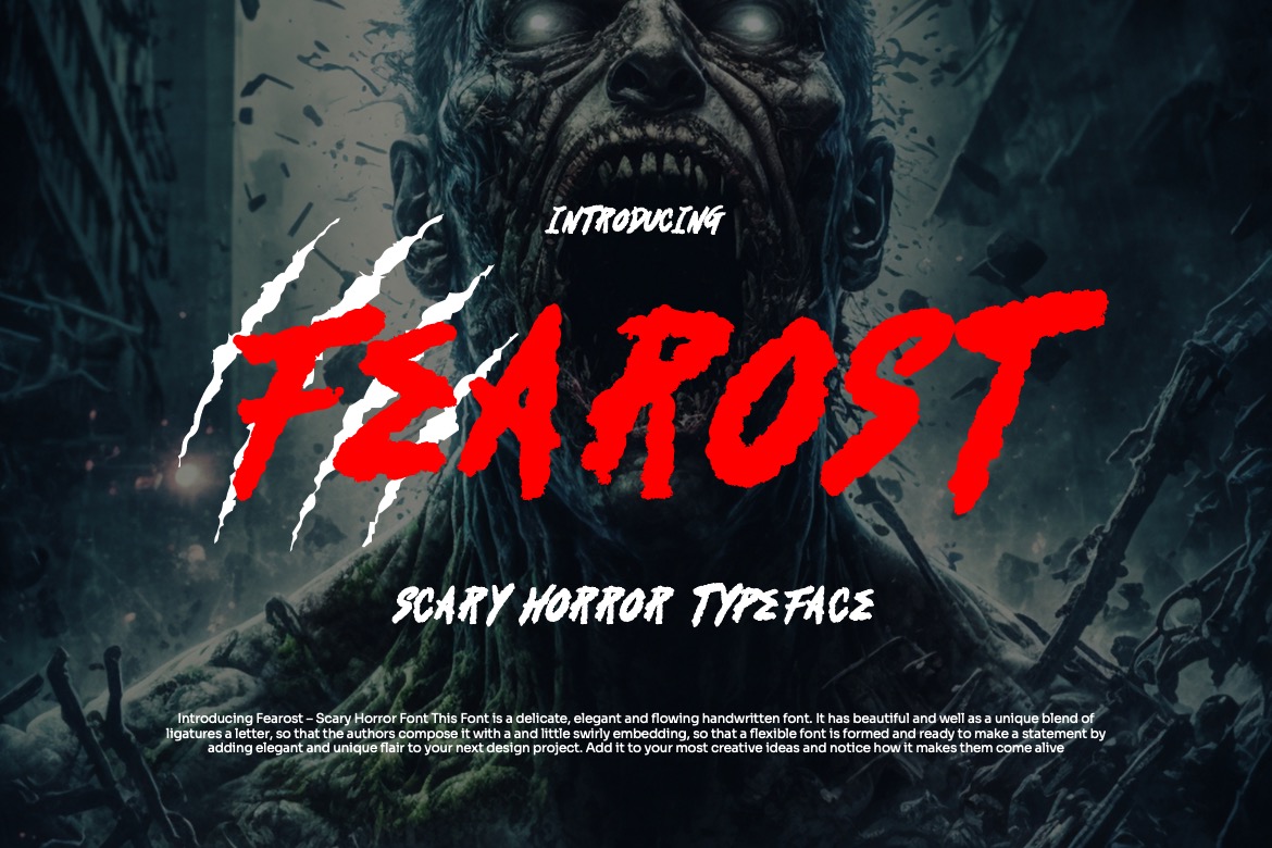 Fearost - Scary Horror Font by Dhabee