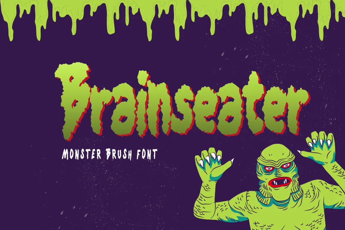 16. Brainseater – Monster Brush Font