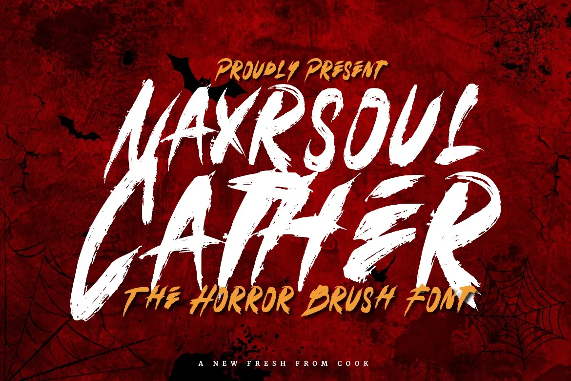 2. Naxrsoul Cather – Horror Brush Font