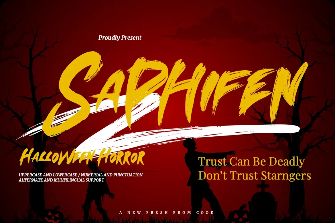 4. Saphifen – Halloween Horror Font