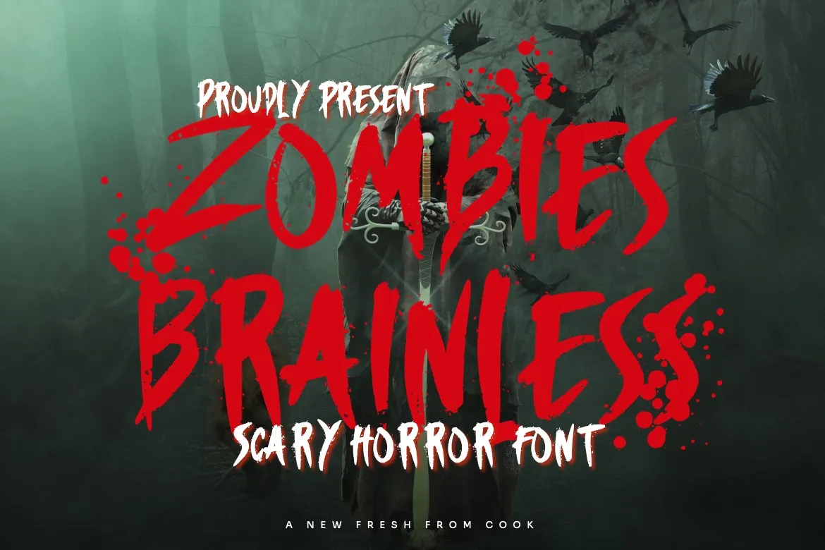 7. Zombies Brainless – Scary Horror Font